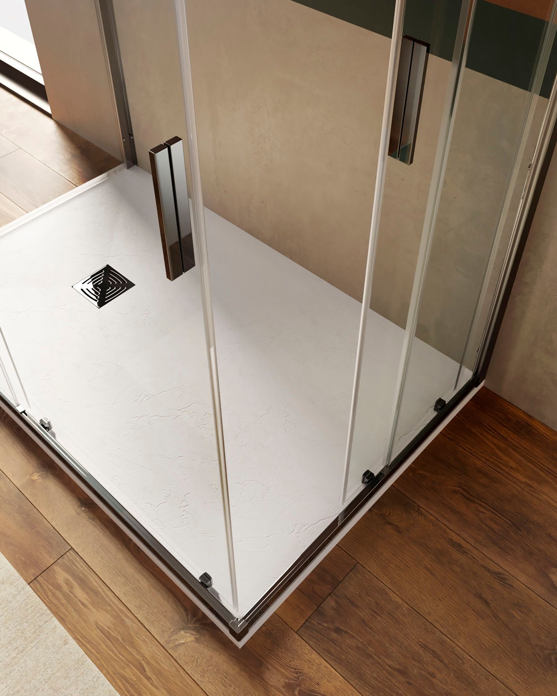 Алюминиевая и стеклянная душевая кабина с колонной TAMANACO EASYFLEX ARCH-00050466 - Вид №1