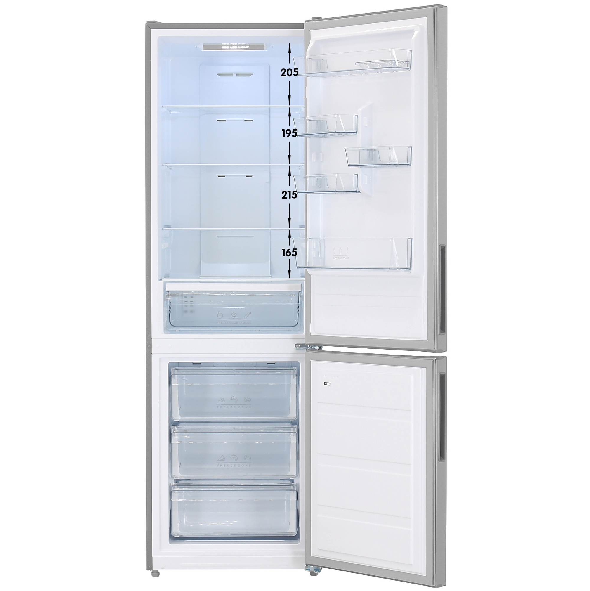 9064767 Холодильник с морозильником   DEXP B4-32AMA серебристый STDN-0072969 - Вид №1