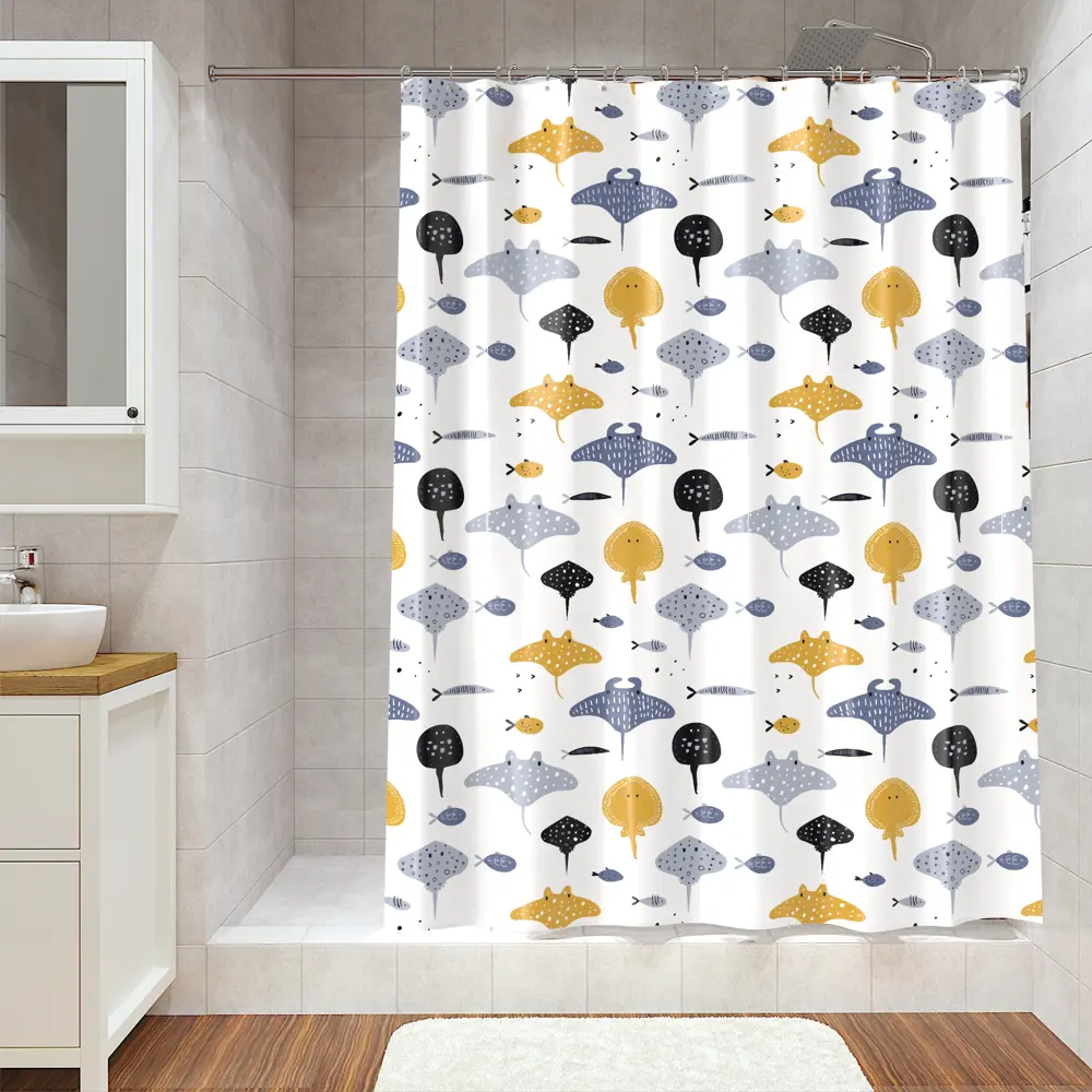 Lemer Fish - Яркая штора для ванной с защитой от брызг 180×200 см 86881067 STLM-0072294 - Вид №2