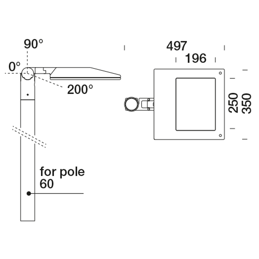8750969 Уличное освещение  Platek TARSIUS Su palo  TARSIUS Mounted on pole - 24 LED 4000K Asymmetrical  - Вид №6