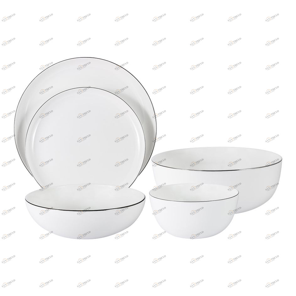 Столовая посуда фарфоровая 21 предмет белая "Арктика" ANNA LAFARG EMILY АРКТИКА 00-3946946 Белый 