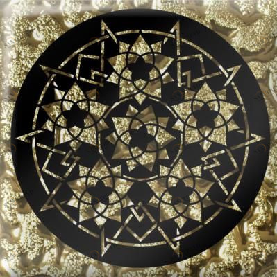 Напольная вставка Зодиак золото 8х8 Роскошная мозаика sun-id-329511