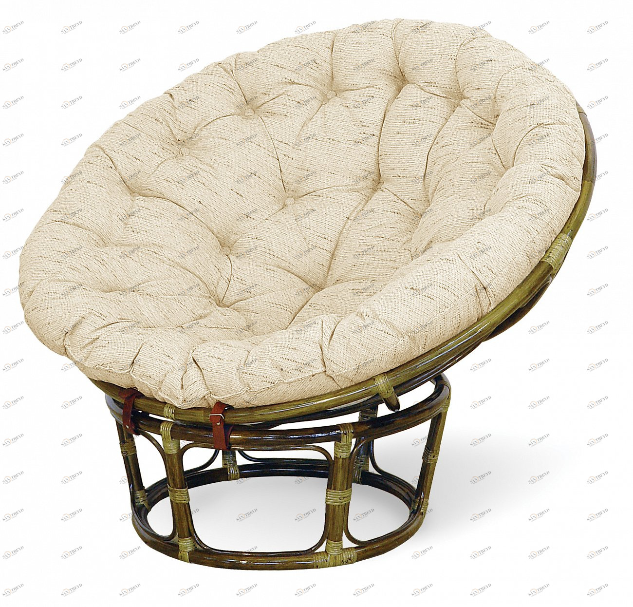 Кресло с подушкой зеленое из ротанга "Олива" Papasan 23/01 VINOTTI  00-3885506 Зеленый 