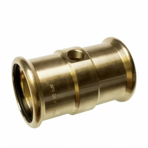 18270FC27612 SANHA 8270FC2 пресс-фитинг, бронза, муфта с двумя отверстиями с резьбой 76,1x1/2 мм