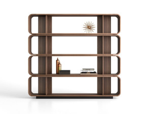 Деревянный двухсторонний книжный шкаф