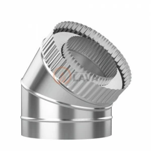 Сэндвич-отвод LAVA 180/250, угол 45*, нерж. 439 (0,5)/439 (0,5)