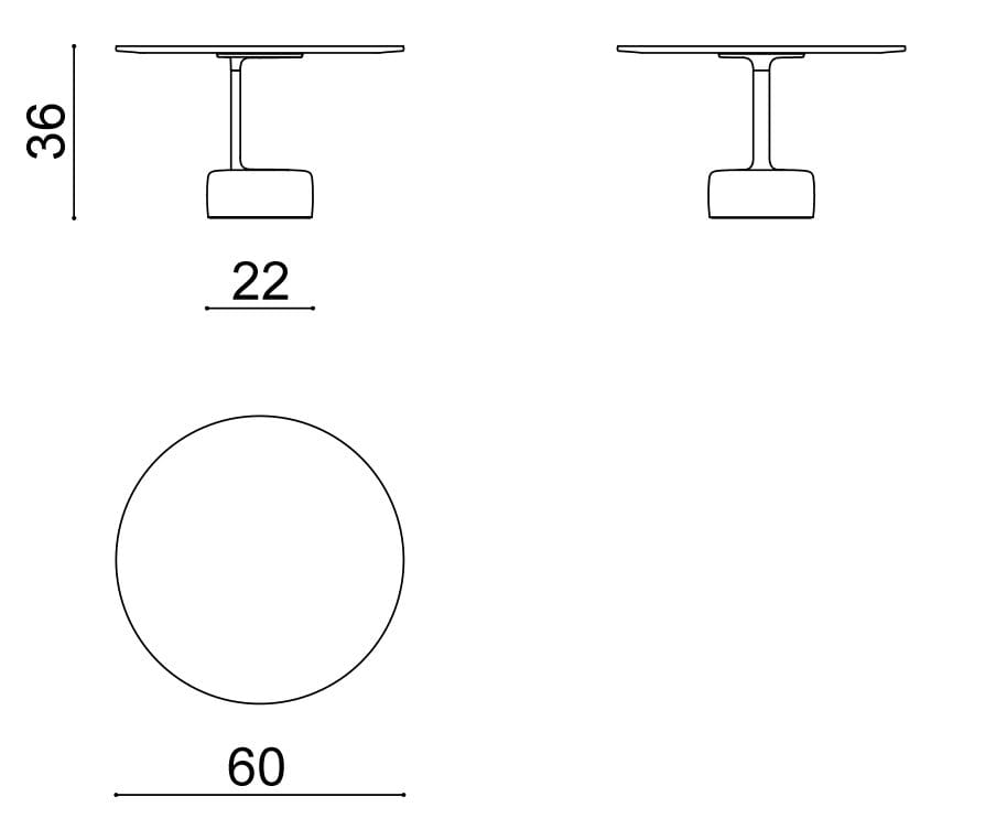 Круглый журнальный столик из МДФ Arper Oell ARCH-00019473 - Вид №1