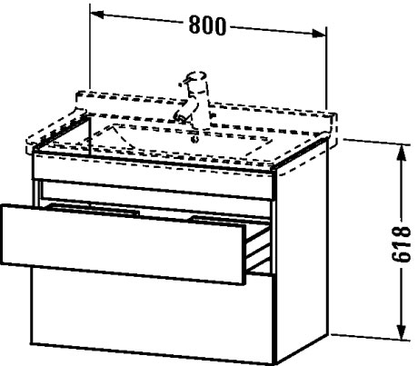 DS648803131 Тумбочка подвесная DuraStyle #DS6488 800 x 470 мм Сосна серебристая, декор Duravit - Вид №1