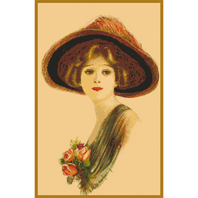 150х235кл Схема для вышивания цв. А3 ДК-147 "Дама в шляпе" Santreyd 