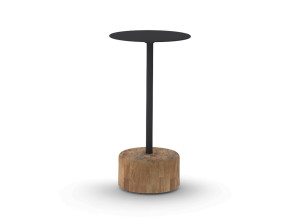 Круглый стол с алюминиевым верхом и тиковым или каменным основанием