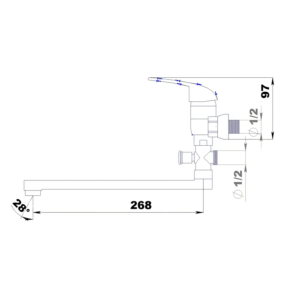 Смеситель для ванны универсальный цвет хром Santreyd Пенза STLM-2207180 - Вид №6