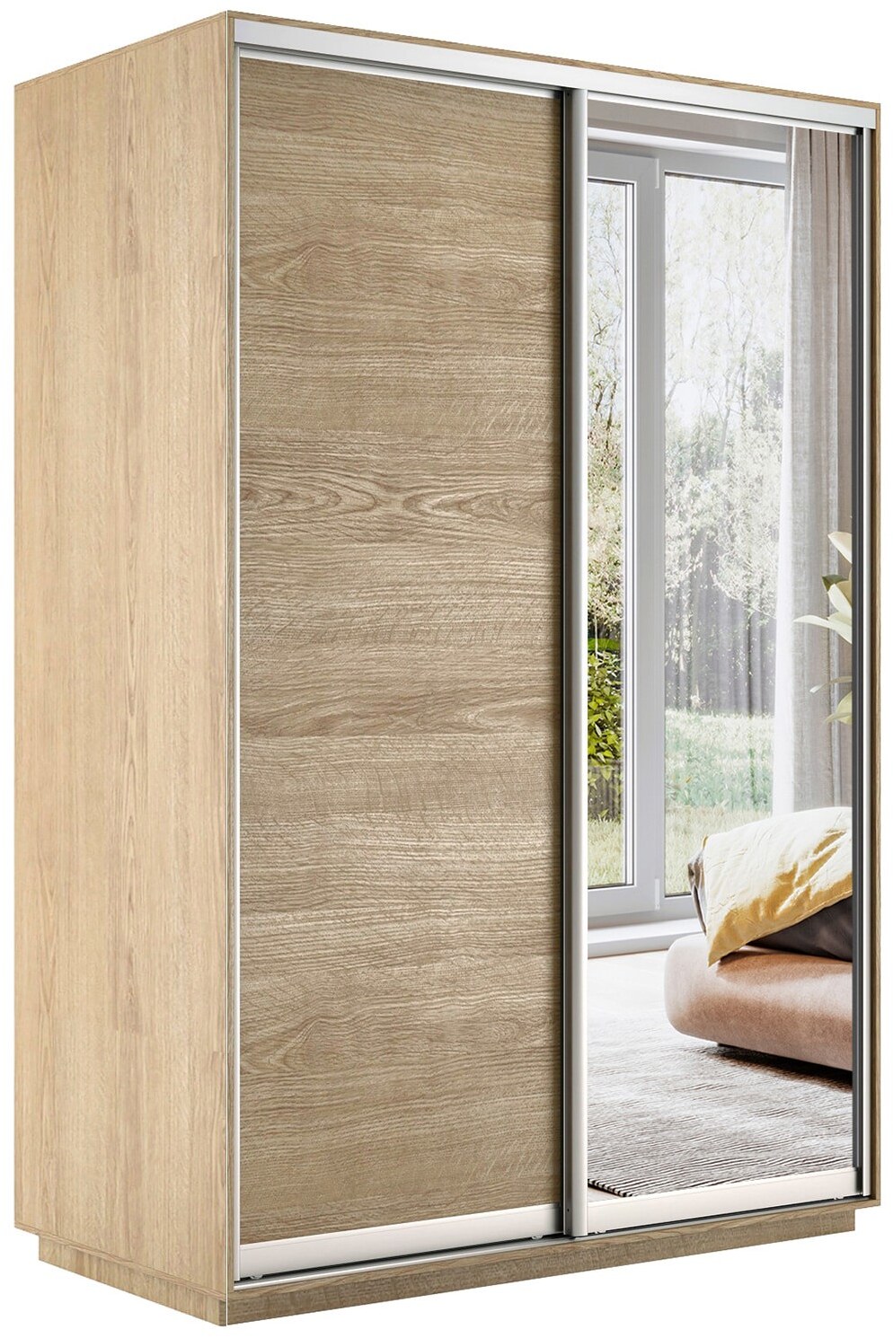 90326831 Шкаф-купе Медиум 220x140x60 см ЛДСП цвет сонома STLM-0185733 МЕБЕЛЬНАЯ КОМПАНИЯ Е1