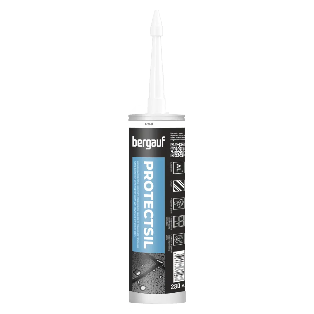 Затирка силиконовая Bergauf Protectsil цвет белый 280 мл STLM-2077990