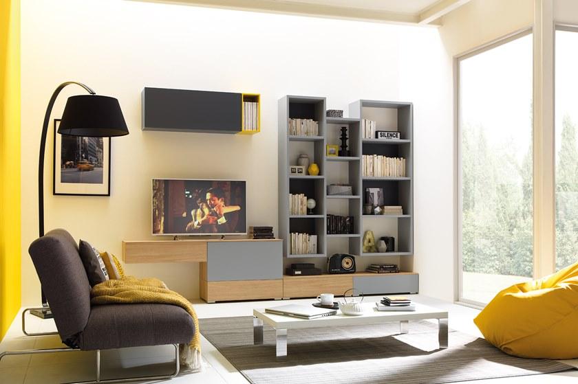 Moretti Compact Модульная деревянная стенка для хранения с тумбой под ТВ sun-id-1459722 - Вид №1