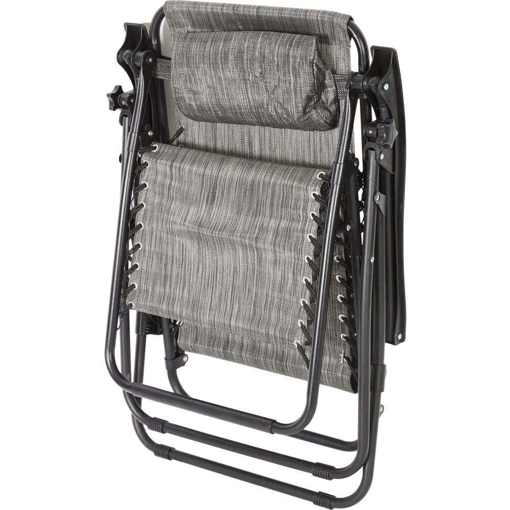 Шезлонг складной GreenGard Бриз 100x63x97 см сталь/ткань черный/серый STLM-2031059 - Вид №2