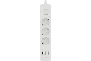 18372859 Удлинитель с USB зарядкой UCH-360 White H00003012 Harper