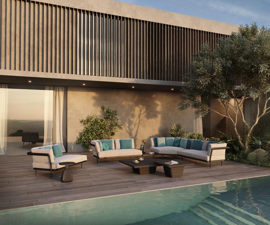 MNST262 3-х мест. teak nero черный Manutti Flex - Вид №2