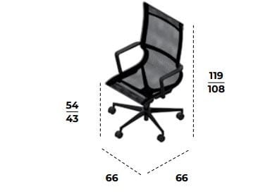 Офисное кресло с регулируемой высотой из 5 спиц Bralco Hub ARCH-00082272 - Вид №6