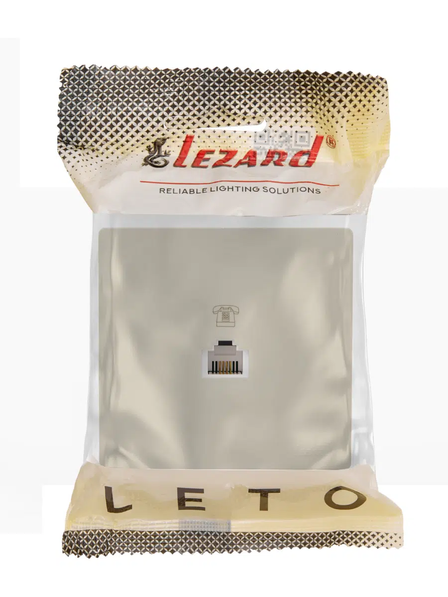 LETO Розетка телефонная евро крем LEZARD 752-0300-137 - Вид №1