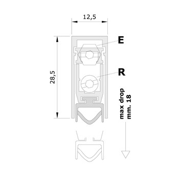 Автоматический дверной порог Comaglio PRESSURE 1700 Santreyd LK01-950
