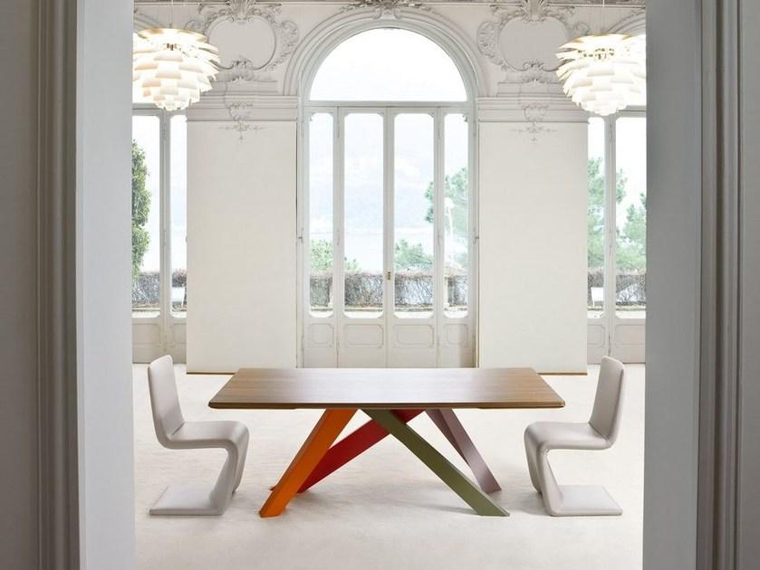 Bonaldo Стол со стальным основанием и деревянной или стеклянной столешницей sun-id-1367890 - Вид №1