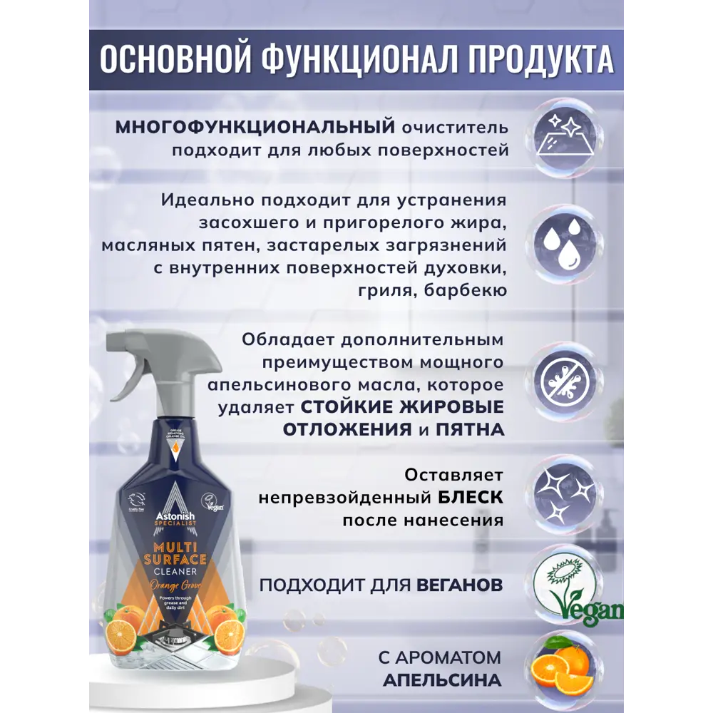 Универсальный очиститель Astonish для безупречной чистки кухни и ванной 85261312 STLM-0060524 - Вид №2