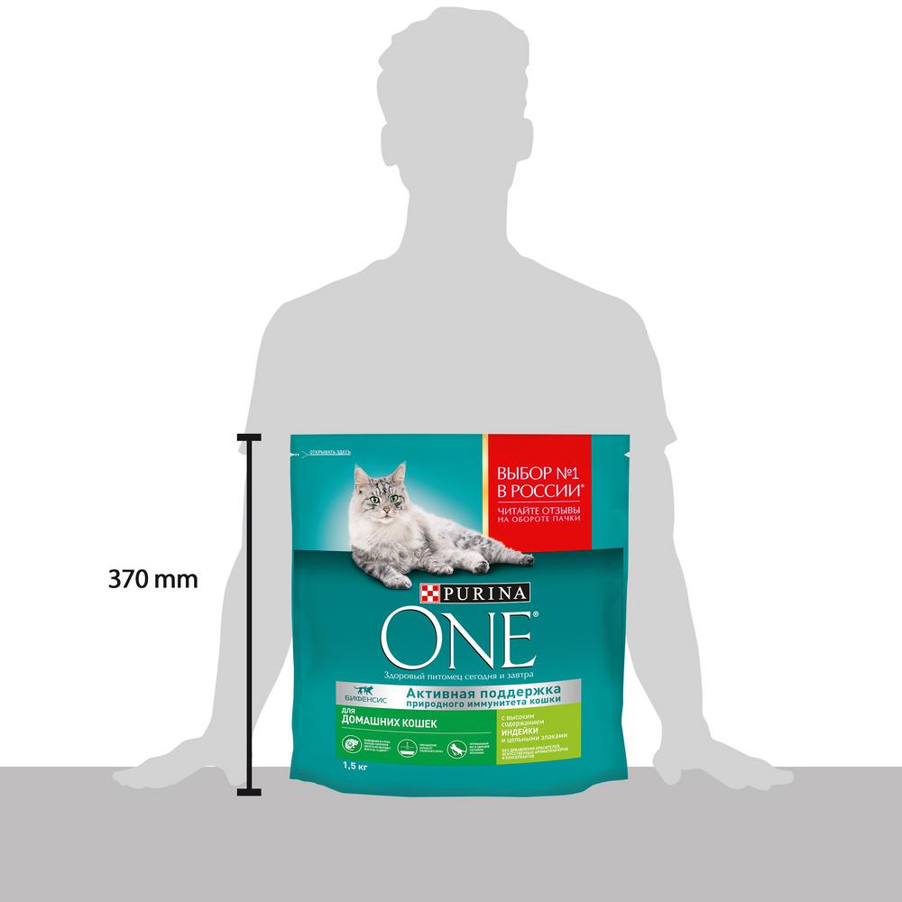 ПР0059645 Корм для кошек для домашних, индейка, цельные злаки сух. 1,5кг ONE  - Вид №1