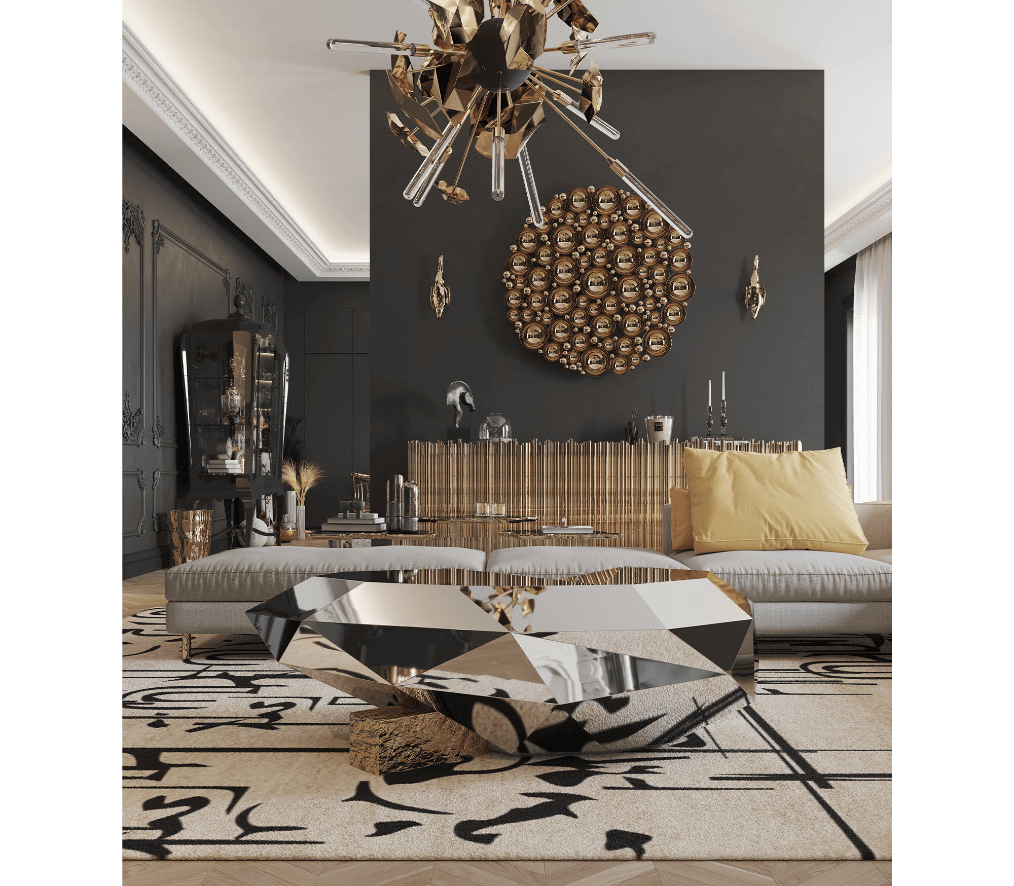 0-013 Алмазный центральный стол Boca Do Lobo  - Вид №3