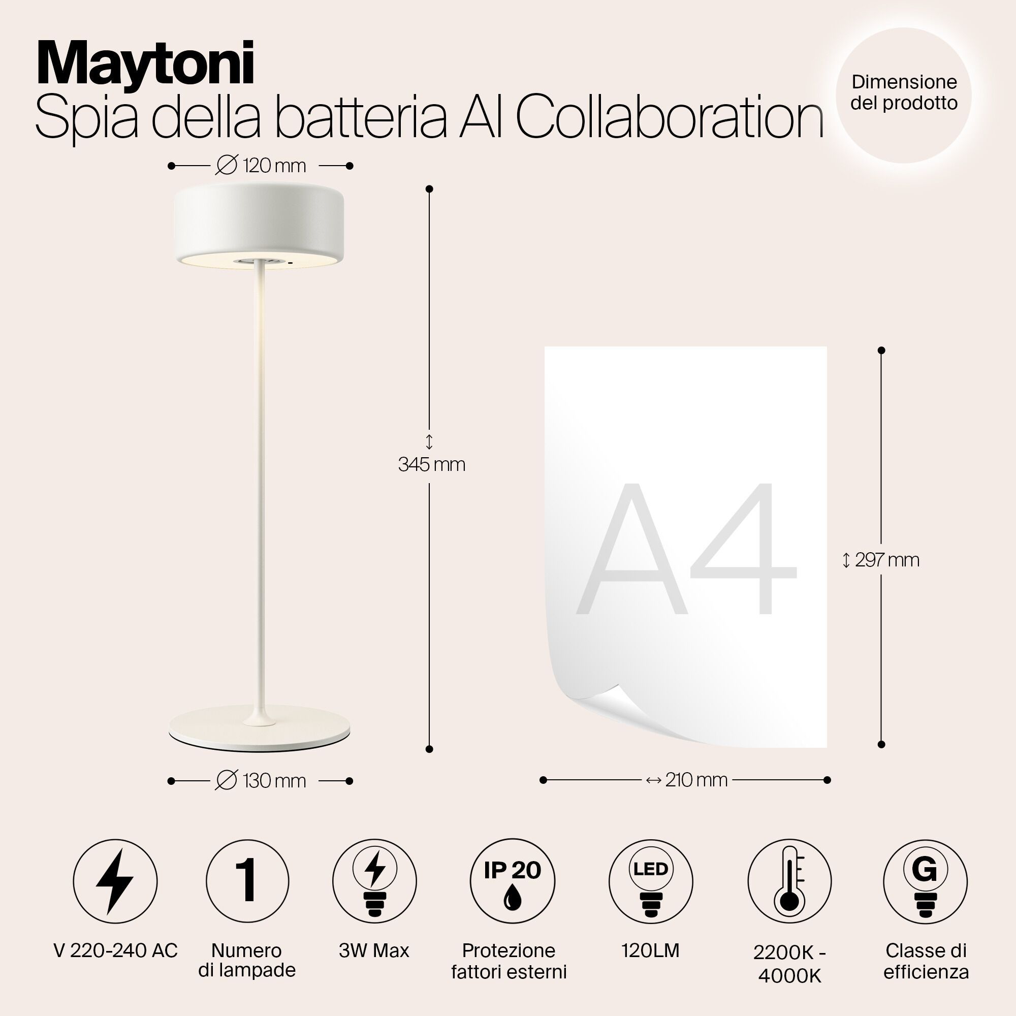 Алюминиевая светодиодная настольная лампа Maytoni Al Collaboration ARCH-00010288 - Вид №4