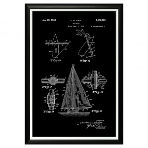896519441_1818 Арт-постер «Патент на парусную лодку, 1938» Object Desire