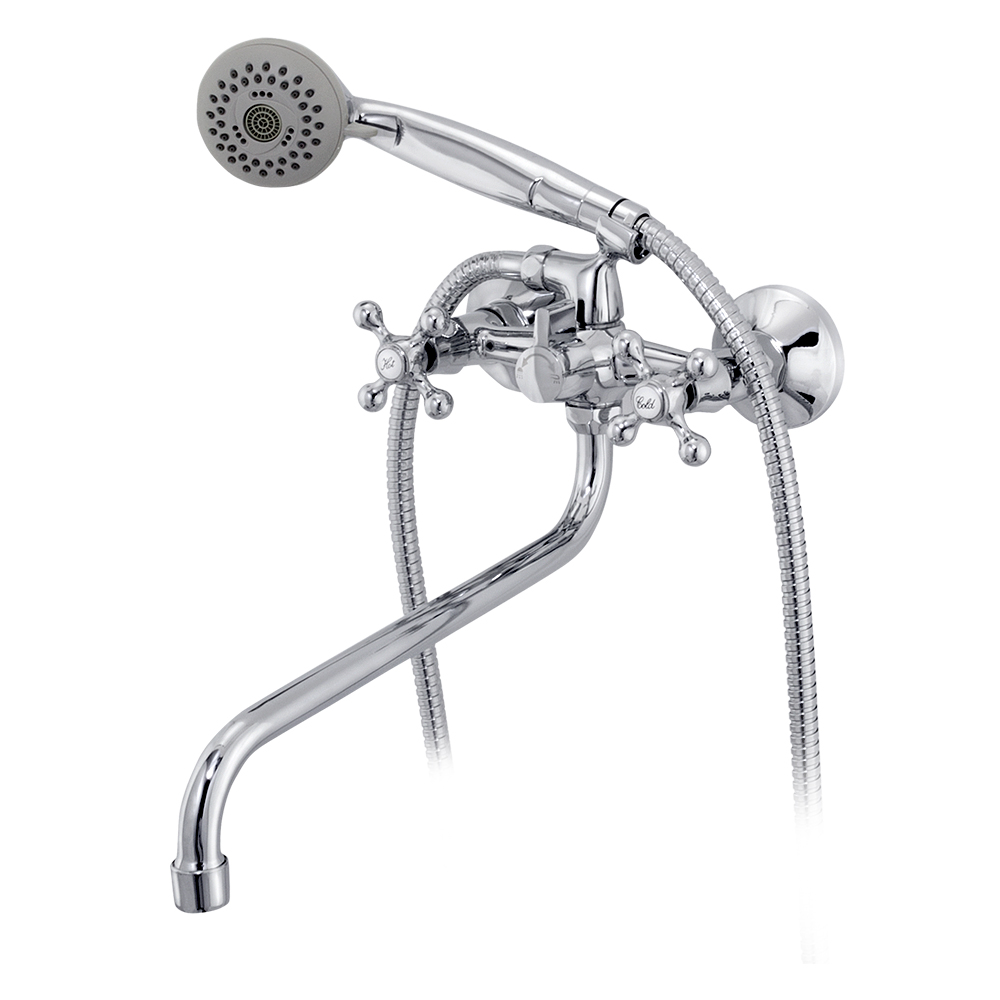 R1002 Смеситель для ванны Eco с двумя рукоятками Raiber 