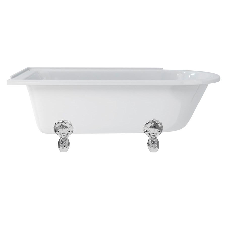 Burlington Hampton 170см душевая ванна с роскошными ножками для левой руки Левая рука с ножками Luxury Claw в черном цвете E13 L1B  - Вид №1