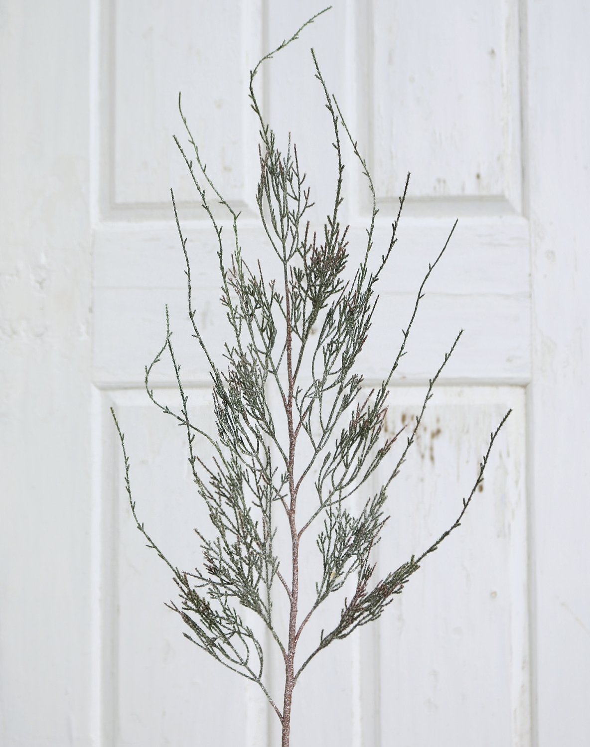 1251 819 a3 Ветка шелковая, матовая, с глиттером, 110 см, зеленая матовая H-andreas  - Вид №1