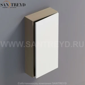 LIFT Модульный шкаф 80 см с правой дверью на доводчиках. Модули могут располагаться горизонтально и вертикально. Отделка: серый дуб и белая краска. AMOB052LZRCDX