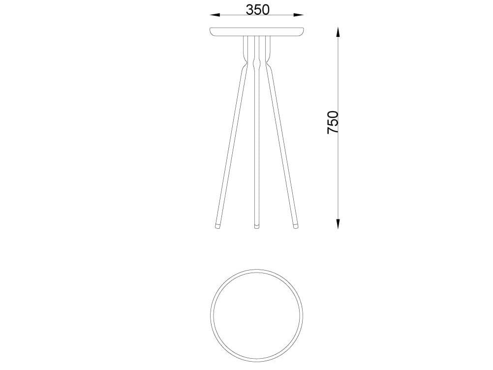 Высокий круглый журнальный столик из дуба Askia ARCH-00081127 - Вид №5
