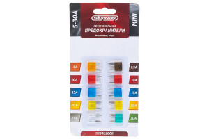 16129637 Предохранитель MINI, флажковый, 10 шт., 5-30А, блистер S09302008 SKYWAY