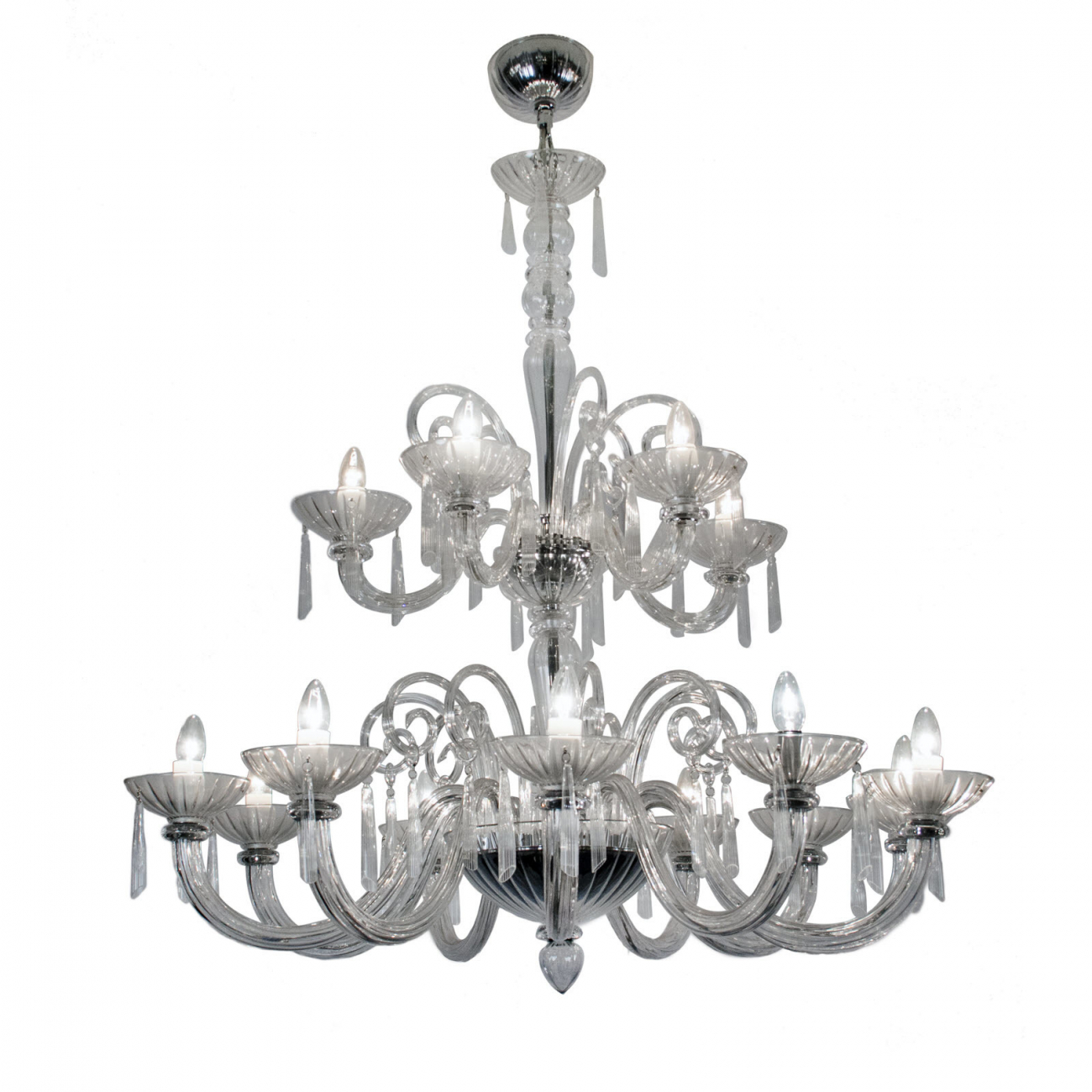 Люстра Clear Glass прозрачная 5781 PUSHA ДИЗАЙНЕРСКИЕ, PUSHA, ДВУХЪЯРУСНЫЕ 061492 Прозрачный  - Вид №2