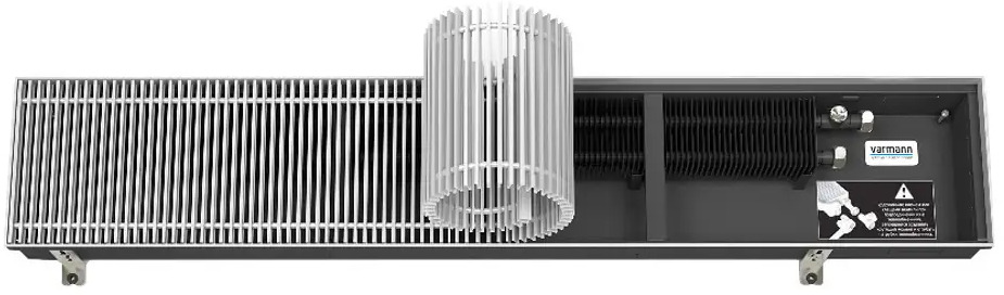 90738476 Конвектор внутрипольный Varmann Ntherm с решеткой N RR U EV1 180x90x1600 мм биметалл графитовый/серый STLM-0362165