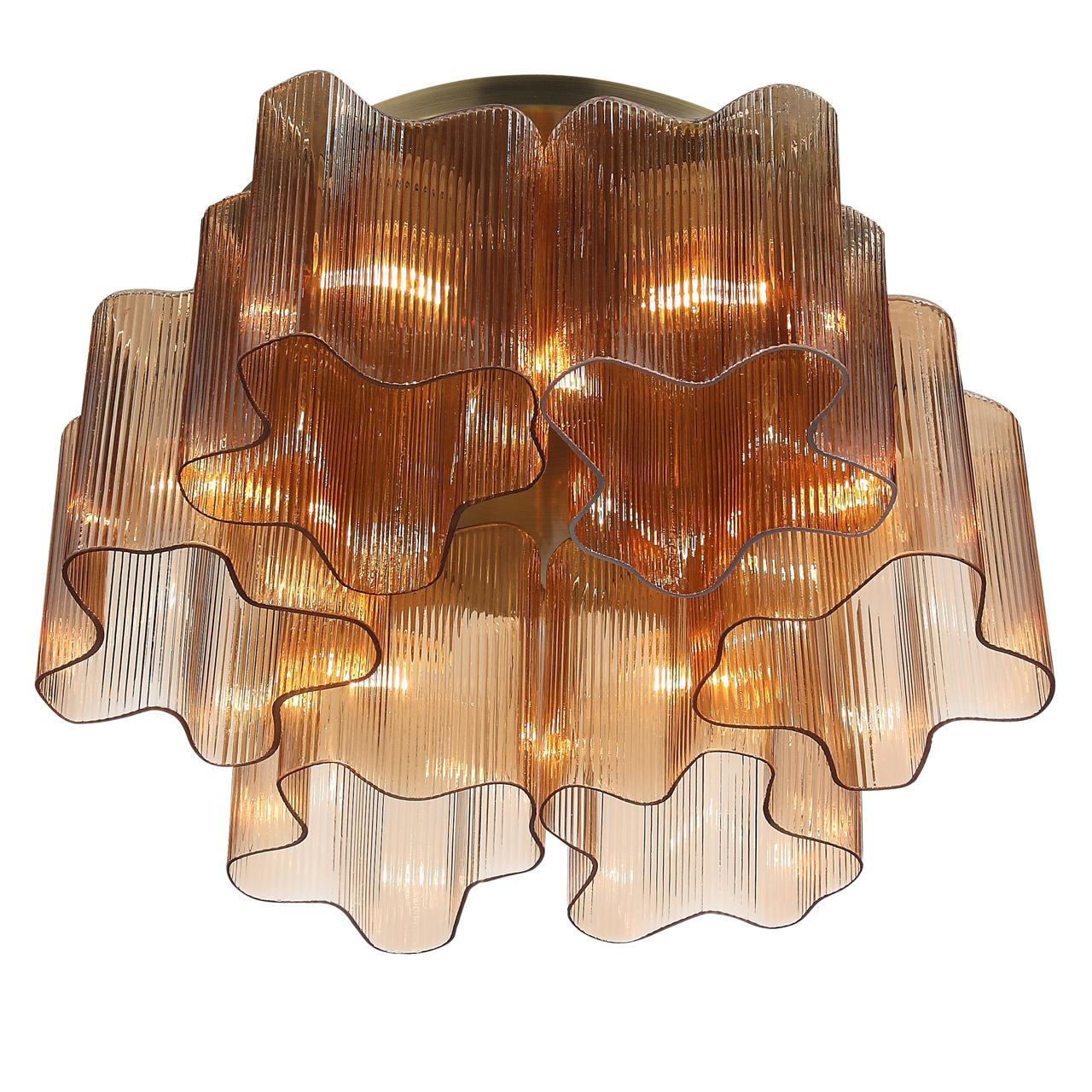 Потолочная люстра ST Luce Onde SL117.302.06 ST LUCE ДИЗАЙНЕРСКИЕ, ONDE 328346 Бронза;прозрачный;коричневый  - Вид №3