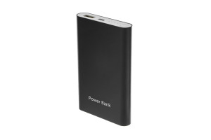 16389616 Внешний аккумулятор 8000 мАч, USB, 1 А, индикатор, тонкий корпус, металл, чёрный 4311123 LUAZON