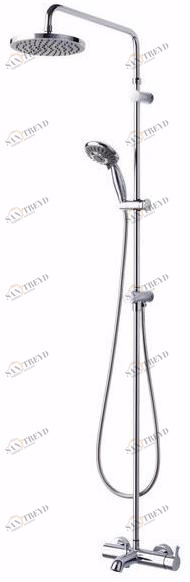 JUSTIME Настенная душевая стойка из хромированной латуни с душевой лейкой Sweet 6766-bd-80cp