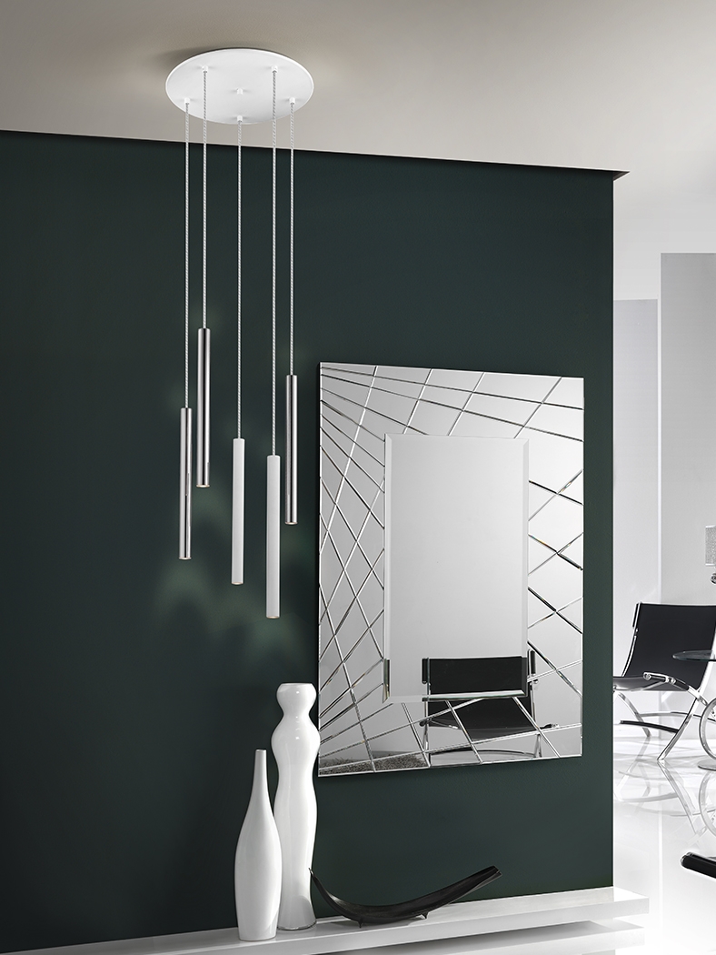 085345 Подвесной светильник 5L хром/белый Schuller Varas 