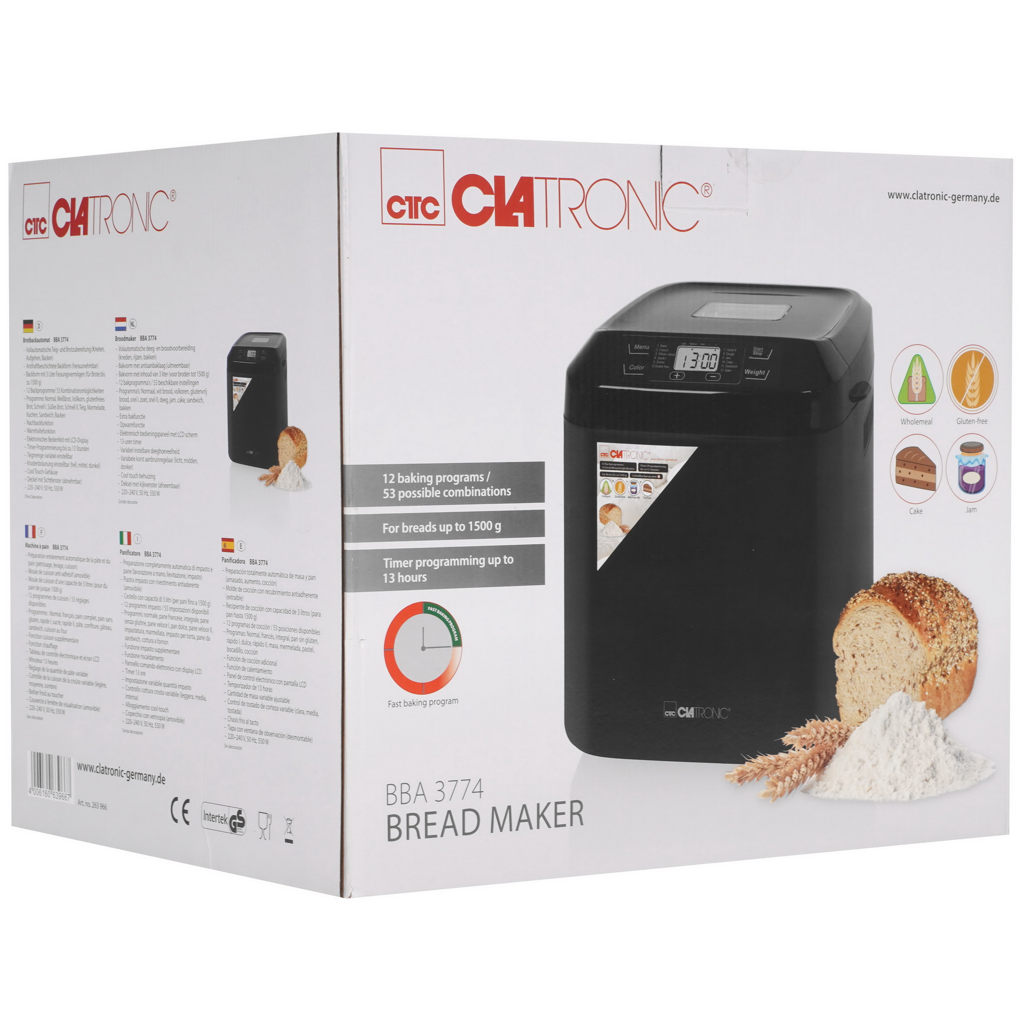 9908376 Хлебопечь CLATRONIC BBA 3774 черный STDN-0081084 - Вид №8