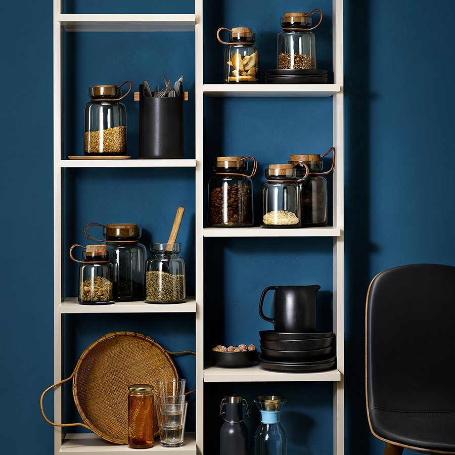 Банка с дубовой крышкой 1 л серая Silhouette EVA SOLO  00-3872313 Бежевый;серый  - Вид №1