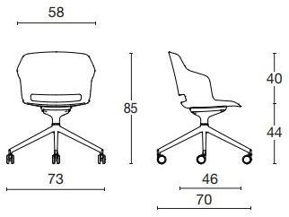 Diemme Вращающееся офисное кресло из ткани на колесиках Clop sun-id-1448602 - Вид №4