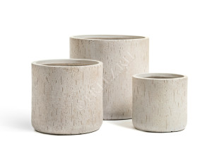 41.1016-0011-CRS-34 Кашпо  ERGO - серия Cork - Цилиндр - Белый песок Цветочная коллекция