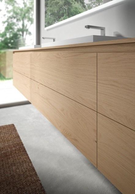 Ideagroup Подвесная тумба под умывальник из дерева с зеркалом Cubik sun-id-1436625 - Вид №1