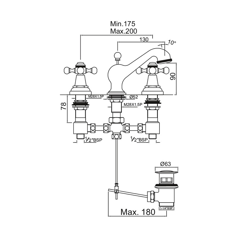 QQT-CHR-7191 Смеситель Jaquar Queen Santreyd - Вид №1