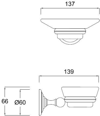 BLEU PROVENCE Настенная мыльница из керамики Lux Abl201 - Вид №1