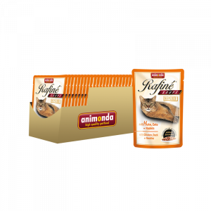 Т0055861*24 Корм для кошек Rafin Soup коктейль из курицы, утки и пасты конс. 100г (упаковка - 24 шт) Animonda